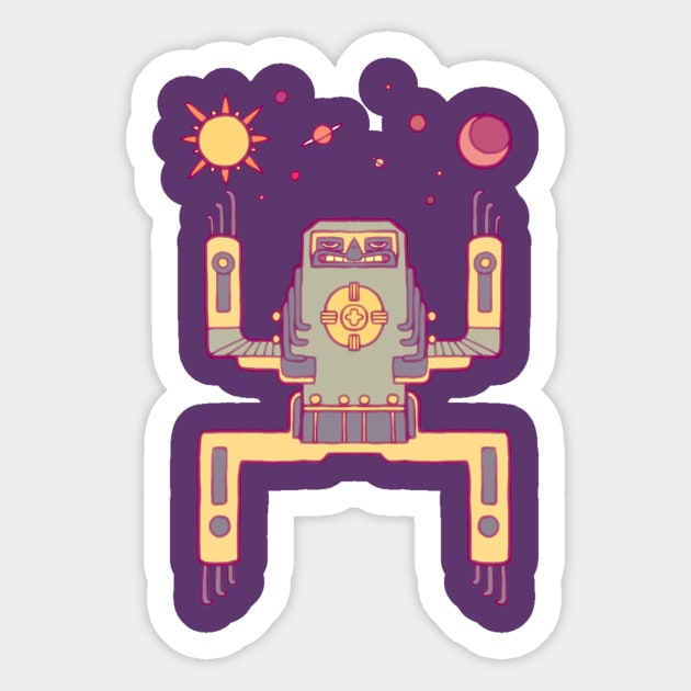 Space Sloth Sticker by rajibsawami